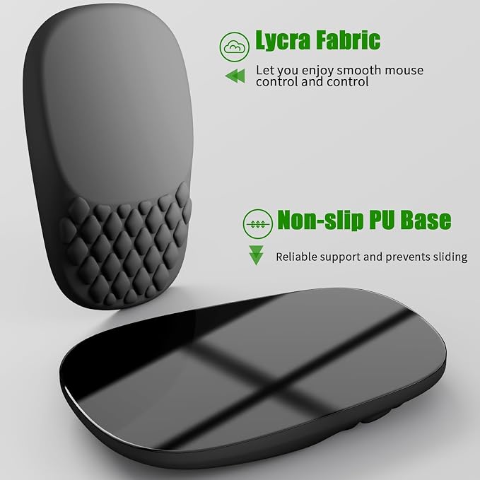 VAGAU Ergonomic Mouse Pad with Wrist Support, Wrist Rest Pain Relief Black | Mousepad Memory Foam & Non-Slip PU Base for - Gaming, Office and Home