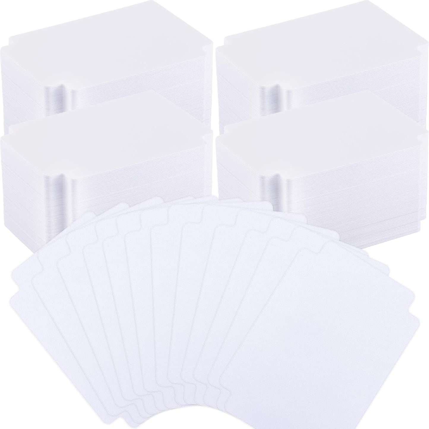 Lewtemi 450 Pcs Trading Card Dividers Page Dividers with Tabs Plastic Playing Sports MTG Card Separators with Side Labels for Games Sports(White)