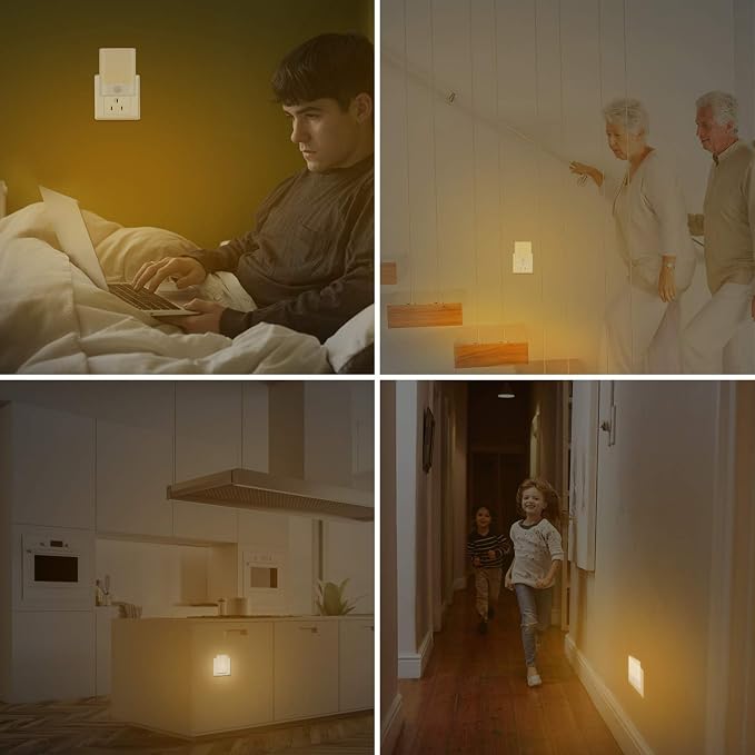 LED Night Light Plug in, Motion Sensor Night Light with Adjustable Brightness 3 Lighting Mode AUTO/ON/Off for Children, Bedroom, Hallway Light, 1-Pack