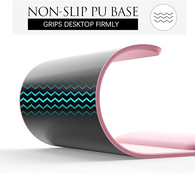 JIKIOU Ergonomic Mouse Pad with Gel Wrist Rest, 10 x 7.25 in, Pink | 40% Larger Rectangular Design-No More Hitting Edges Mid-glide, Savior of Pain Relief, Smooth Lycra Surface, Non-Slip PU Base