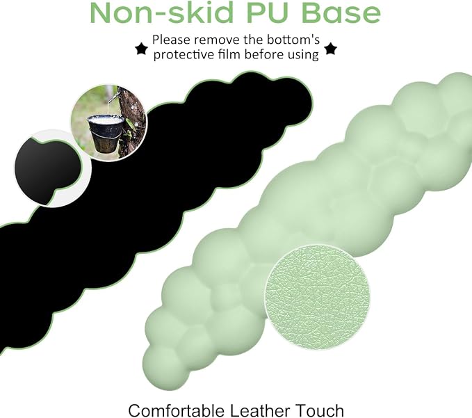 JIKIOU Upgrade Leather Cloud Wrist Rest for Keyboard and Mouse & Cup Pad | Wish Gift-Cute Cloud Shape, Comfortable and don’t Irritate to Skin, Non-Slip PU Base,Soft Memory Foam filled for Pain Relief