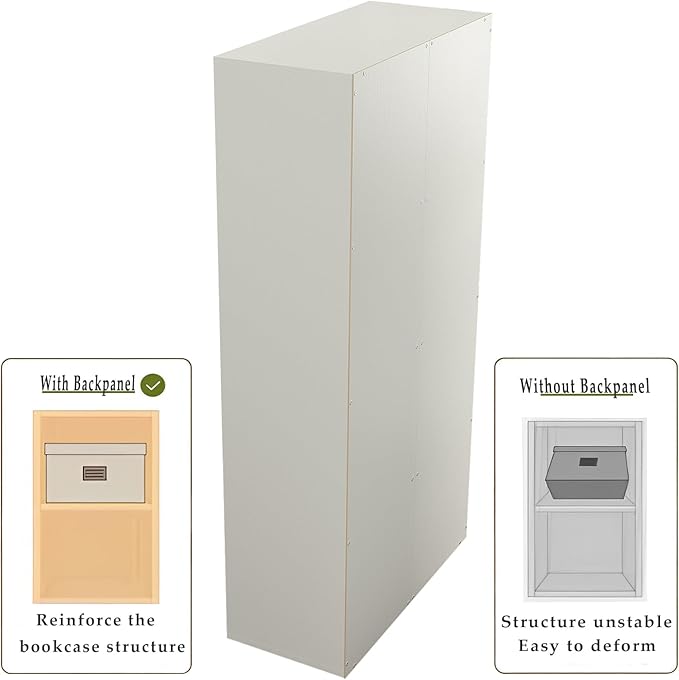 8-Cube Storage Shelf Bookcase - Wooden 4-Tier Floor Standing Open Bookshelf, Modern TV Stand up to 55 Inchs for Home and Office, Warm White