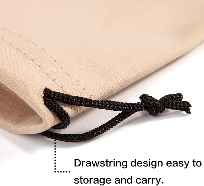 TRIUMPH VISION Glasses Case Soft Eyeglass Case Sunglass Pouch Cloth 3 Pack | Thick Microfiber Pouch Drawstring Pouch Eye Glass Bag Sunglasses Sleeve Storage, Lens Protection Cover,Cleaning Lens Screen
