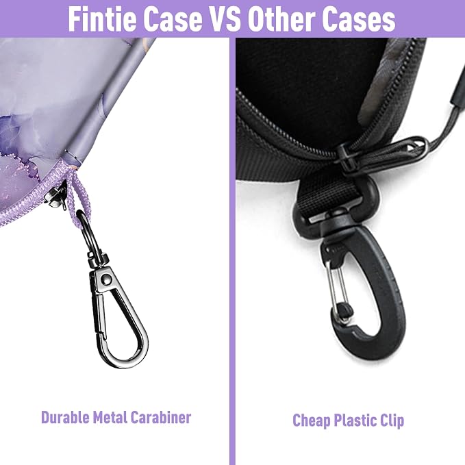 FINTIE Sunglasses Case, Hard EVA Shell Shockproof Sport Glasses Case with Metal Carabiner Travel Zipper Eyeglasses Holder