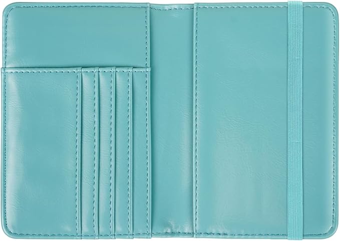Coco Rossi Passport Holder for Travel Women Slim RFID Passport Cover Wallet | Travel Essentials, Passport Book Holders, Passport Wallet Cover Case, PU Leather, Cute, Thin, Spliced Design, Blue Flower