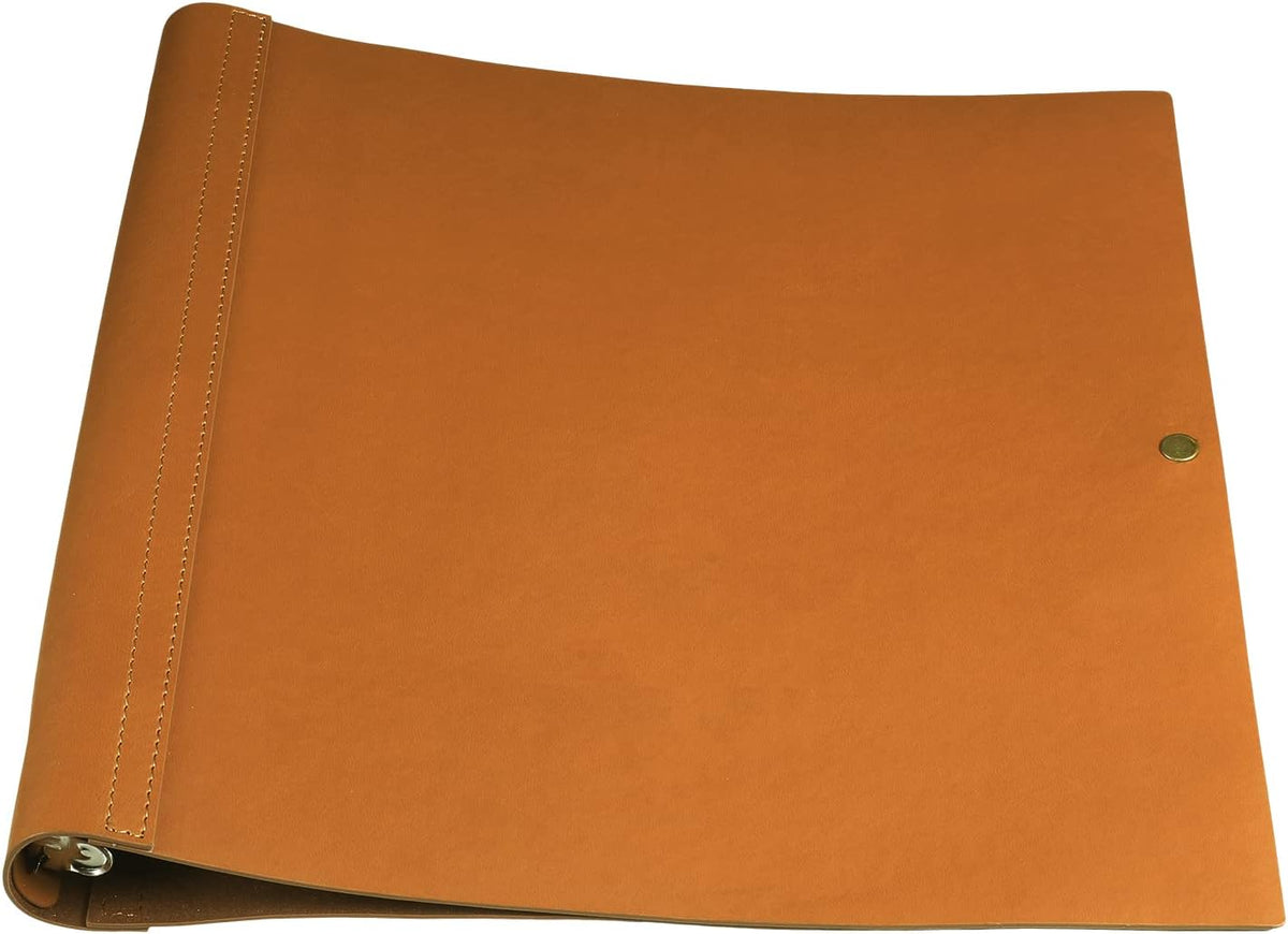 Leather 3 Ring Binder Holds 8.5 x 11 Inch Paper Binder Organizer Vintage Faux Leather Portfolio Folder Planner for Office Home Document Photo Diary Supplies(Antique Brown)