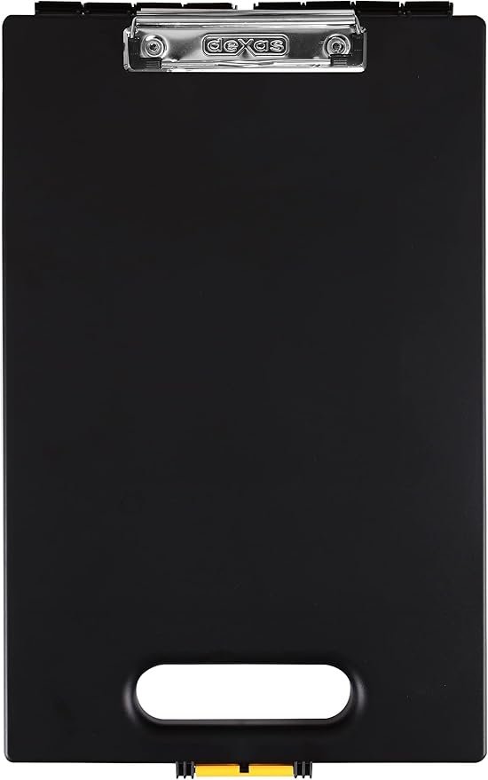 Dexas Clipcase Storage Clipboard with Handle, Black (Pack of 12)