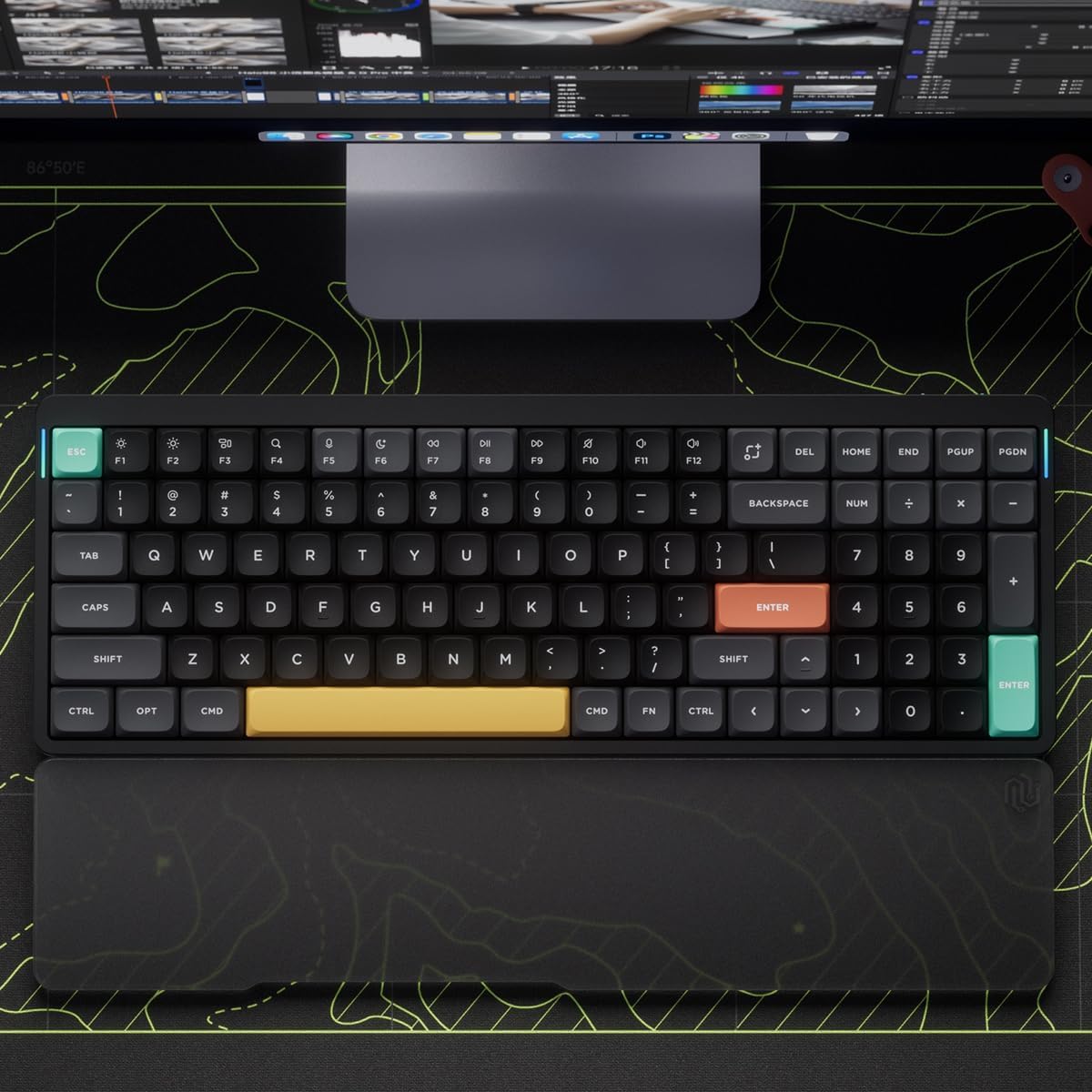 nuphy Air96 V2 Wireless Mechanical Keyboard,100 Keys RGB Backlit Keyboard,Supports Bluetooth 5.1,2.4G and Wired Connection,for PC/Laptop/Windows/Mac -Black Gateron Red Switch