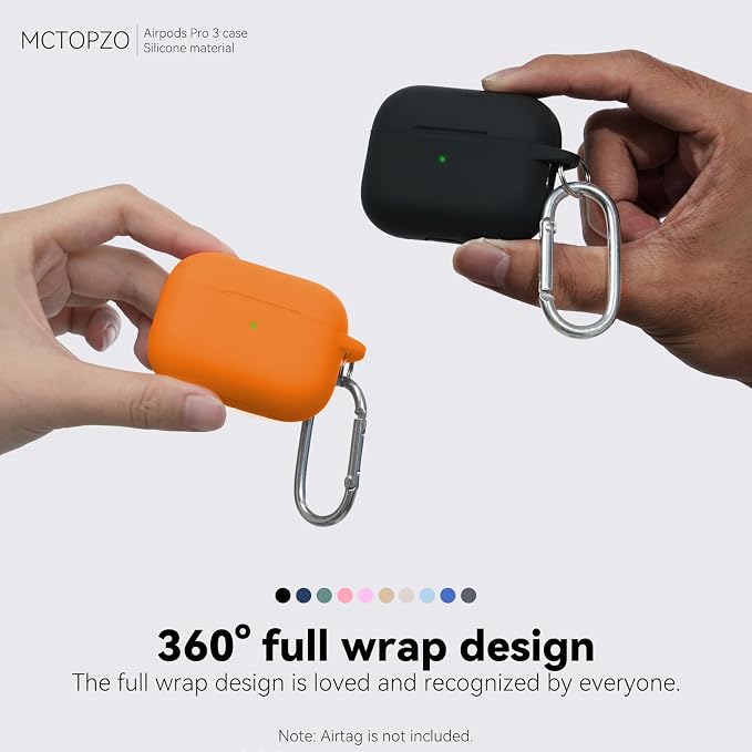 for AirPods Pro 3 Case 2025,Come with Cleaner Kit,Orange | Silicone Protective Cover for Airpod Pro 3rd Generation Case with Keychain,for Women Men,One-Piece Design,Shockproof