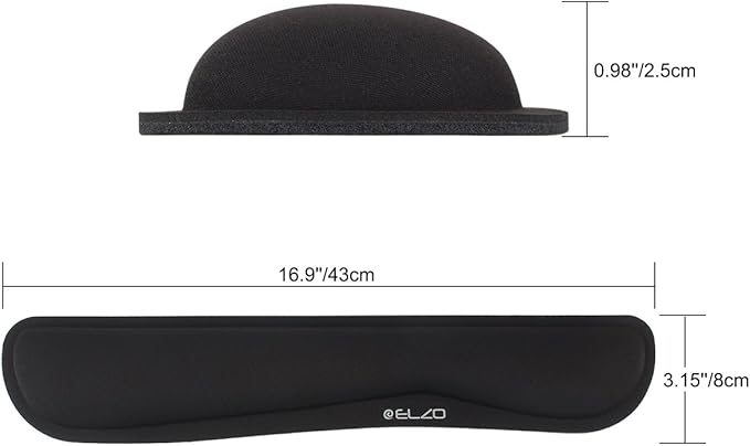 ELZO Keyboard Wrist Rest Pad Support with 65D High-Density Thicken Memory Foam Padding, Ergonomic Design Computer Rest Pad Desk Wrist Mat, Non-Slip Rubber Base Office Laptop | 65D High-Density Thicken Memory Foam Padding, Ergonomic Design Computer Rest...