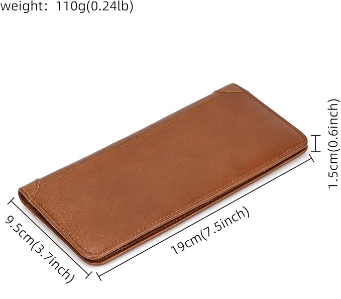 Genuine Leather Long Wallet for Men, Large Capacity Purse Clutch Bag Handbag Checkbook Cash Credit Cards Phone Holder | Large Capacity