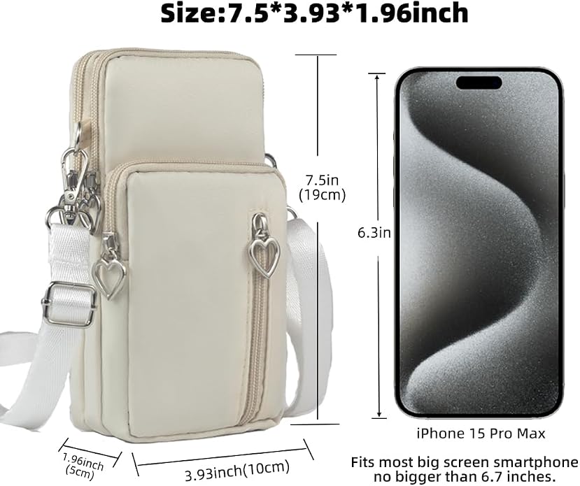 Small Crossbody Bag for Women - Mini Phone Purses with Crossbody Strap and Wallet - Nylon Arm Bag