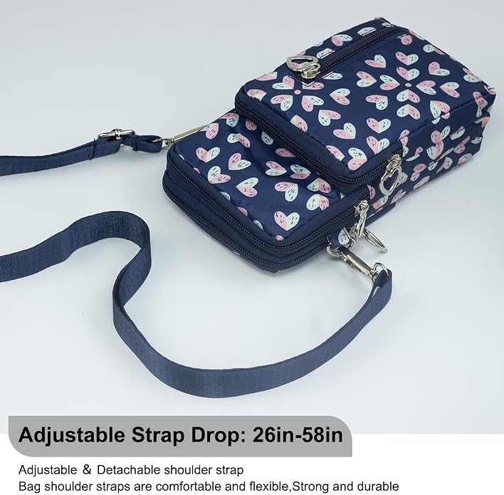 Small Crossbody Bag for Women - Mini Phone Purses with Crossbody Strap and Wallet - Nylon Arm Bag