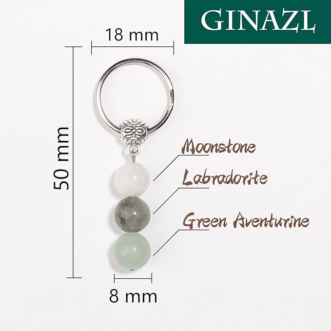 GINAZL Natural Crystals Keychain Gift for New Beginnings, New Beginnings Gifts for Coworker Anxiety Relief Keychain for Women