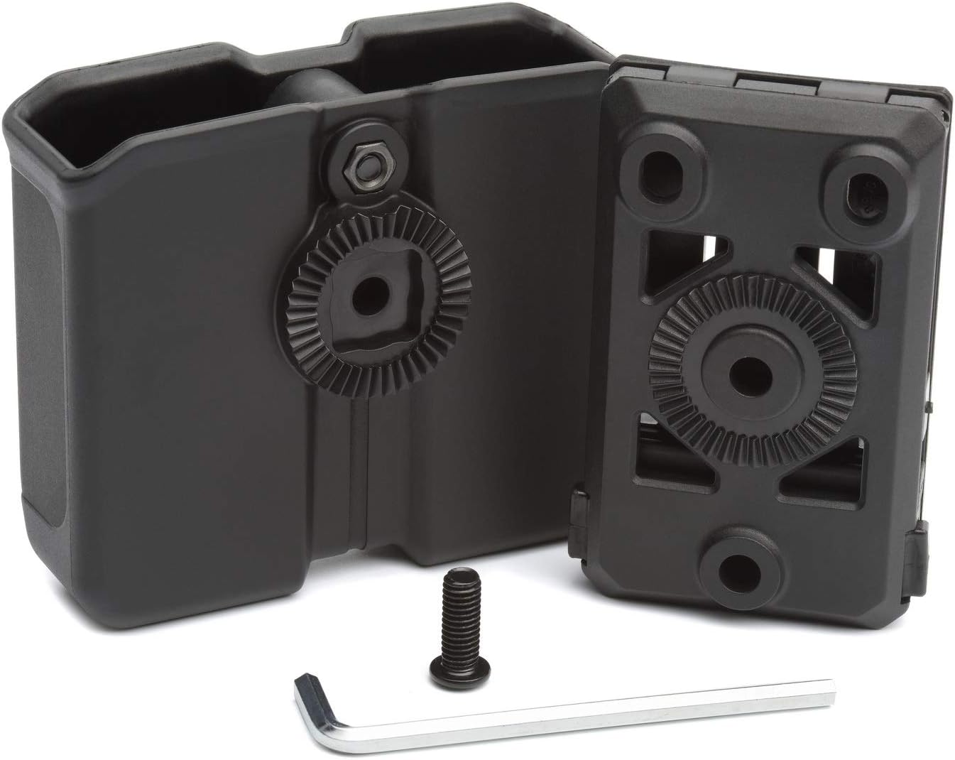 OWB Polymer Double Magazine Holster Ambidextrous Carrier, Fits 9mm/.40 Calibers Double Stack Magazines of Glock, S&W, Sig Sauer, Springfield, Taurus, Beretta, Ruger, Walther, Canik, Colt, CZ, H&K