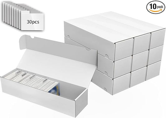 Collectible Trading Cards Storage Box, Card Storage Box with Trading Card Dividers, Collectible Trading Cards (10-Pack)