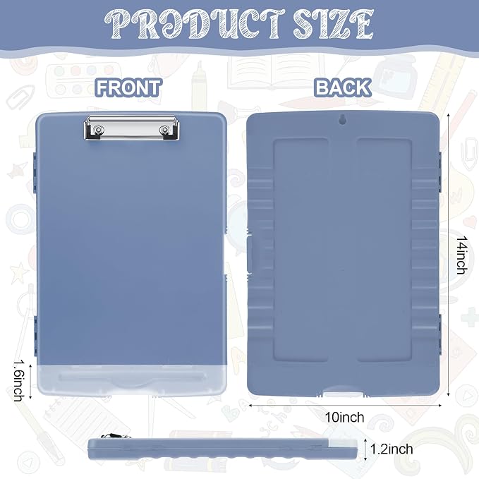 Crtiin 6 Pcs Colored Clipboard with Storage, 8.5 x 11 Inch Heavy Duty Plastic Nursing Clipboard Folder with Pen Holder A4 Medical Holder for Nurse Doctor Teacher Office, Organization (Multicolor)