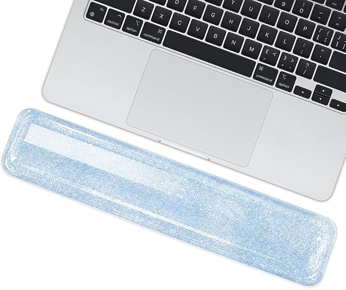 Wrist Rest Pad Comfortable Cool Silicone Cushion | Typing Hand Pain Relief Support Keyboard Pad with Gel-filled Magic Keyboard Other Keyboards Office & Home (Bright Blue)