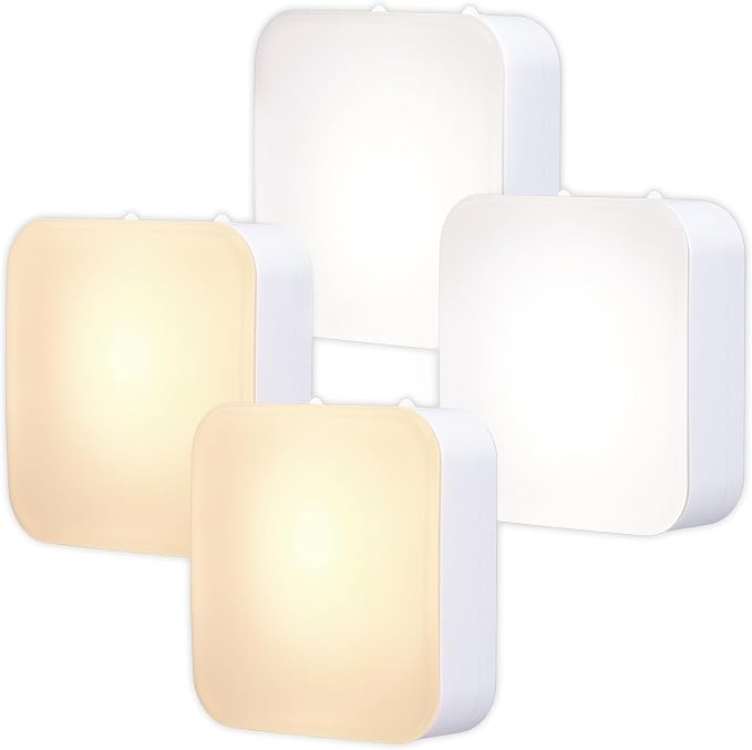 Lights by Night Night Lights Plug into Wall, Dimmable, Tunable White, 4-Pack, LED Plug in Nightlight, Dusk to Dawn Sensor, Adults, Kids Room, Bedroom, Bathroom, Nursery, Hallway, Kitchen, 82180