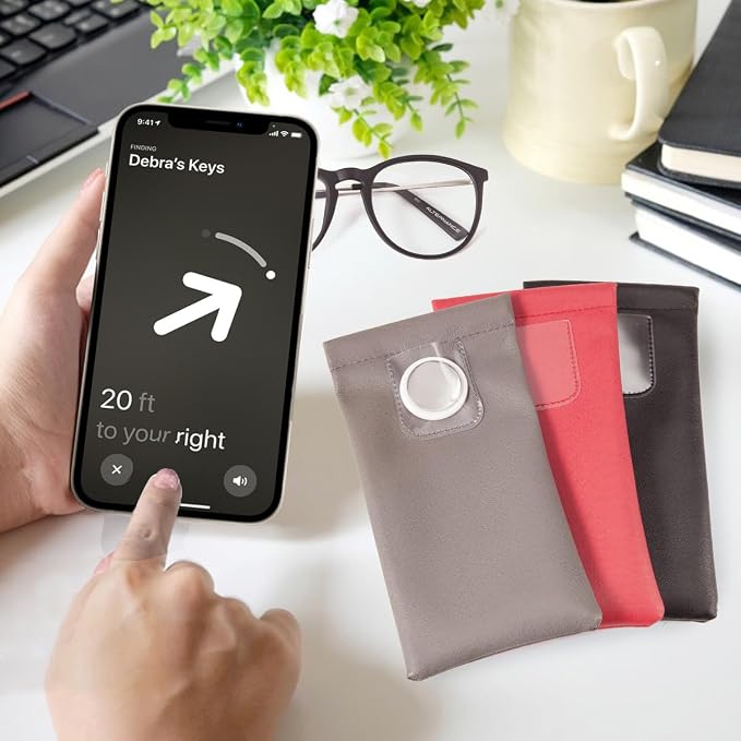 TRIUMPH VISION Eyeglass Case Glasses Case Soft Sunglass Pouch Sleeve 3 Pack | Slim Lightweight Alternative to Bulky Case, Leather Lined Protect Lens, Squeeze Easy to Use, Stylish Portable for Daily Use