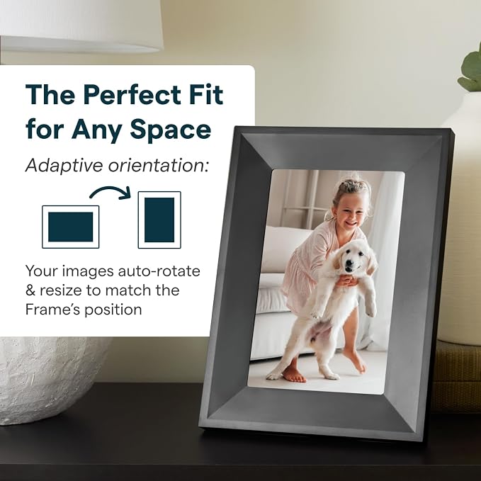 Skylight Digital Picture Frame 2 – 10" Full HD Wi-Fi Touch Screen, 16GB Digital Photo Frame, Load Photos & Videos Directly from Phone, Anti-Glare – Ideal for Personalized Gifting, Black