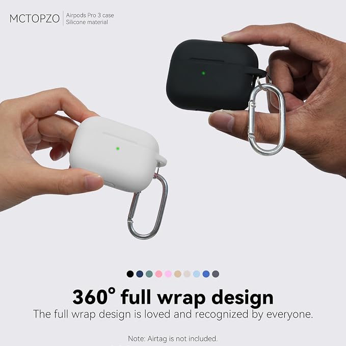 for AirPods Pro 3 Case 2025,Come with Cleaner Kit,White | Silicone Protective Cover for Airpod Pro 3rd Generation Case with Keychain,for Women Men,One-Piece Design,Shockproof