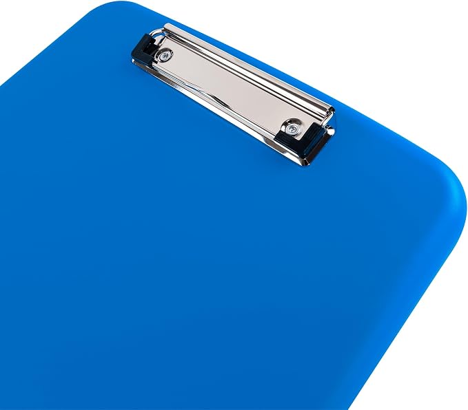 Super Z Outlet Slim Plastic Nursing RN Style Lightweight Coaches Clipboard with Open Foldable Storage, Classroom Teacher College Size (9.5" x 14") (Blue, 9.5" x 14")