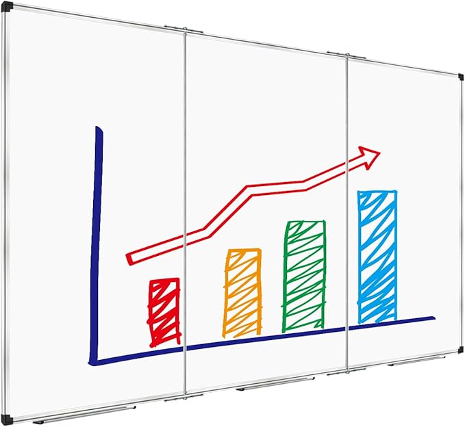 XBoard Magnetic Whiteboard 72 x 48 Inch, 6'x4' Dry Erase Board with Aluminum Frame | Foldable Wall-Mounted Whiteboard for Home Office, Classroom, Conference Room | 6' x 4' Foldable Dry Erase Board, Silver Aluminum Frame,Wall-Mounted Whiteboard for Home...