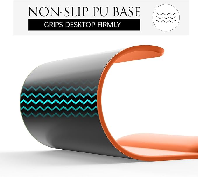 JIKIOU Ergonomic Mouse Pad with Gel Wrist Rest, 10 x 7.25 in, Orange | 40% Larger Rectangular Design-No More Hitting Edges Mid-glide, Savior of Pain Relief, Smooth Lycra Surface, Non-Slip PU Base
