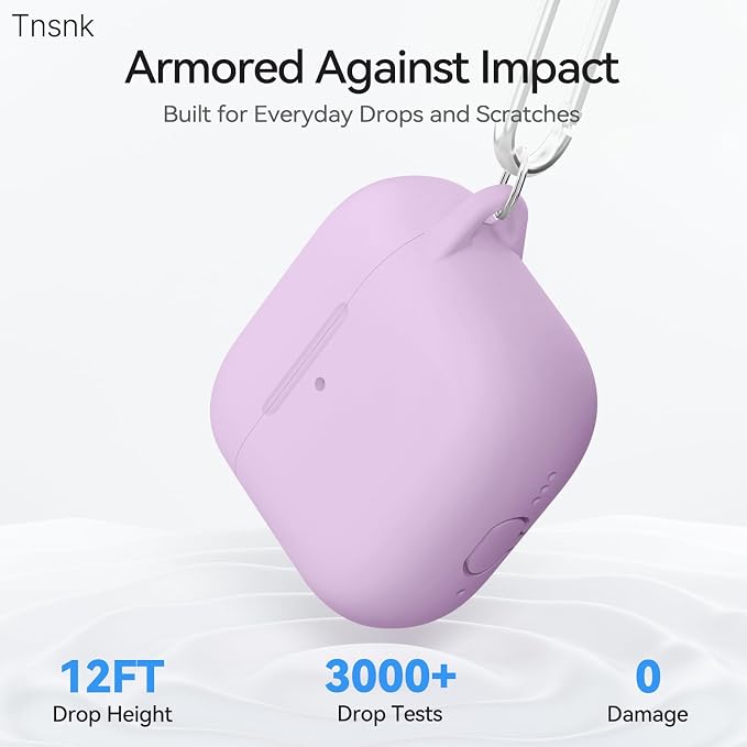 for AirPods 4 Case, TNSNK Silicone AirPod 4 Case Cover Compatible with Apple Airpods 4th Gen, Shockproof Protective Cases for Women Girly with Cleaner Kit and Keychain, Front LED Visible