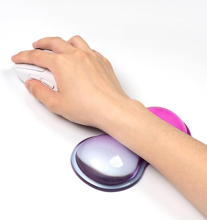 Ergonomic Silicone Gel Wrist Rest for Keyboard and Mouse – Blue Purple Clear Wrist Rest Set for 60%/68%/75% Computer Keyboard, Comfort & Support for Typing and Gaming