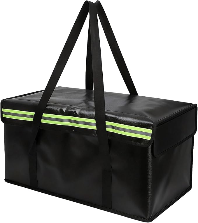 Large Fireproof Document Bags (24"×12"×13"), 4-Layer Thickened 360° Fire Safe Document Box, Rainproof Side Flap, Spacious Storage for All Valuables & Files Safe Accessories