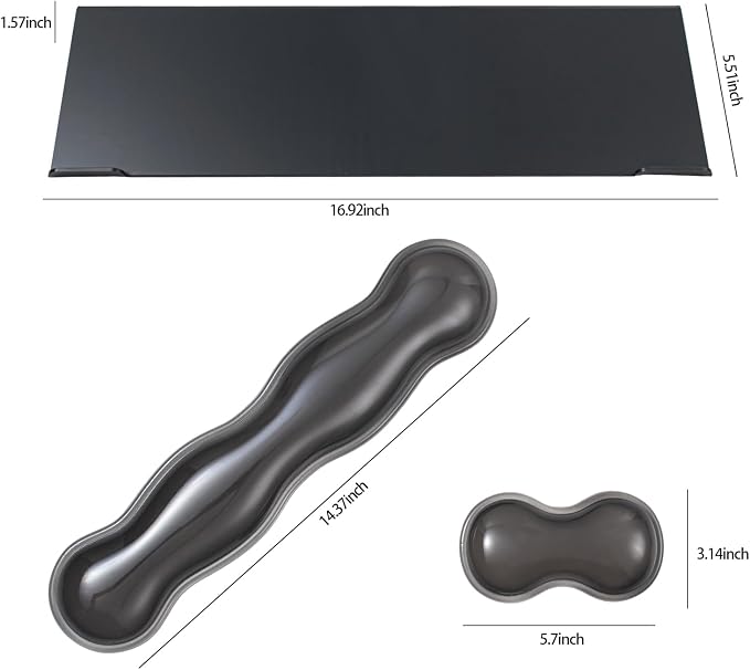Computer Acrylic Keyboard Stand for Desktop, Ergonomic Clear Gel Wrist Rest for Keyboard and Mouse,Laptop,Typing