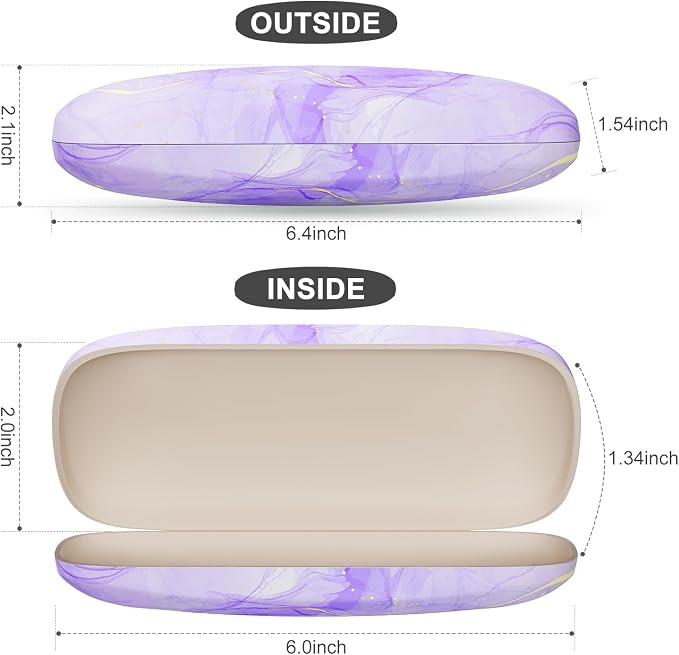 Eyeglasses Case, Portable Hard Shell Protective Case for Glasses, Eyeglass Holder Box for Women with Cleaning Cloth