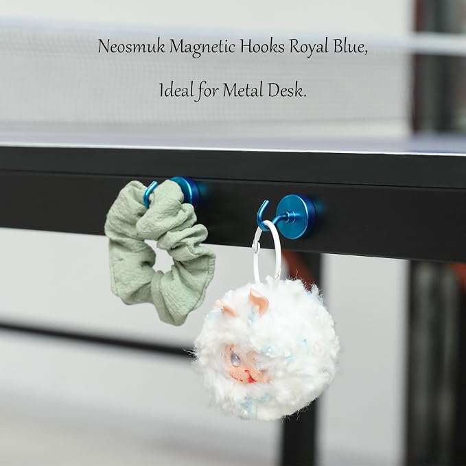 Neosmuk Magnetic Hooks, Heavy Duty 85lb+ Strong Magnet Hook for Cruise Cabins, Cruise Essentials 2026 for Hanging, Metal Wall Refrigerator Hangers (RoyalBlue, 10 Pack)