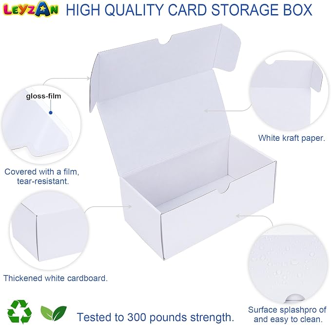 Trading Card Storage Box for toploader, 8-Pack•100 Count Cardboard Top Loaders Storage Box with Dividers & Labels for TCG/Magic/Mtg Organizer and Collection, 7 INCH
