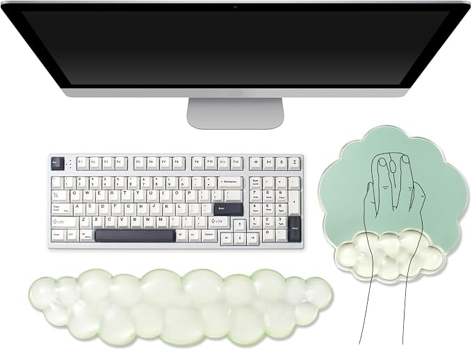 Cloud Wrist Rest and Cloud Mouse Pad for Keyboard and Mouse Pain Relief | Cooling Comfort Pain & Fatigue Relief Easy to Clean Office Accessories