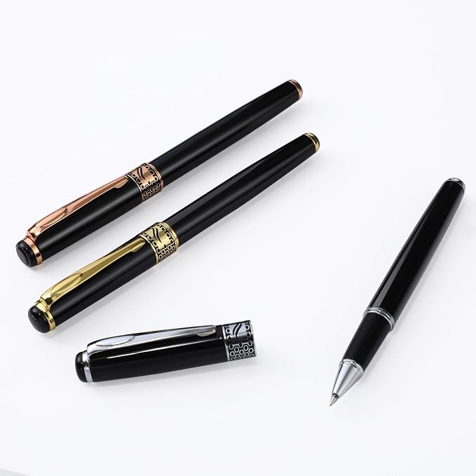 Tenare Weighted Pens for Hand Tremors Black Ink Heavy Pens Weighted Writing Tools for Hand Tremors, Low Dexterity, Weak Grip Strength, Parkinson's Patients, Elderly Adults, 3 Colors(3 Pieces)