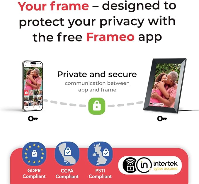 10.1 Inch Frameo Digital Picture Frame, WiFi Electronic Photo Frame, 1280 * 800IPS Touch Screen Electric Frame, 32GB Memory, Auto-Rotate, Share Picture Video, Birthday Gift for Mom, Women, Dad, Wife