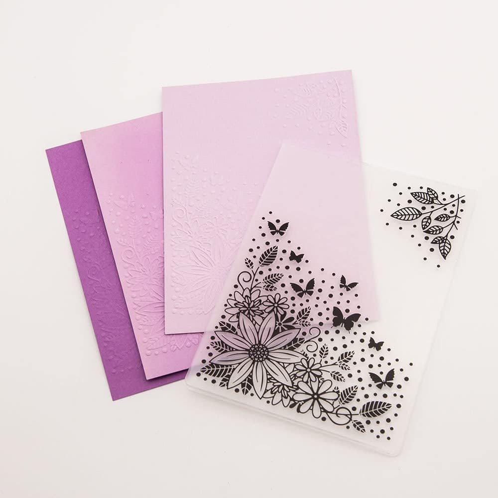 NZJ 3D Christmas Flower Summer Frame Butterfly Plastic Embossing Folders for Card Making Scrapbooking and Other Paper Crafts (Flower) (Butterfly)