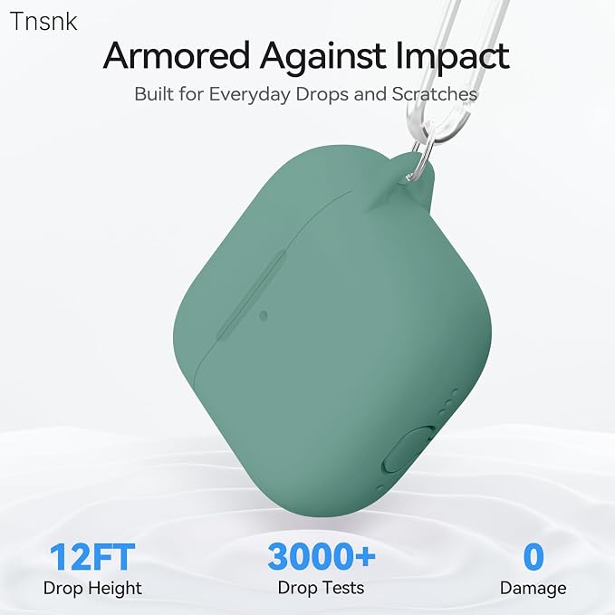 for AirPods 4 Case, TNSNK Silicone AirPod 4 Case Cover Compatible with Apple Airpods 4th Gen, Shockproof Protective Cases for Women Girly with Cleaner Kit and Keychain, Front LED Visible