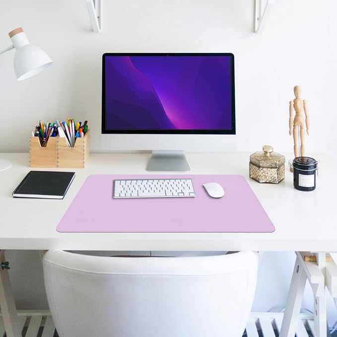Leather Desk Pad Mat, Purple Desk Mat, 23.6" x 13.7" | Non-slip and Waterproof Computer Mat, Desk Protector for Office/Home, Desk Accessories for Women
