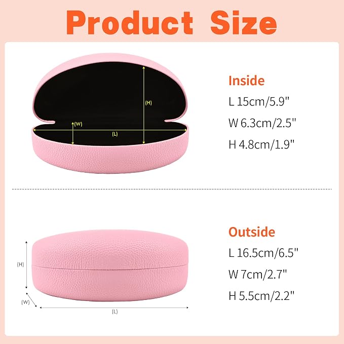 CHZZMS 2 PACK Large Hard Shell Sunglasses Case, Protective Case For Sunglasses and Eyeglasses