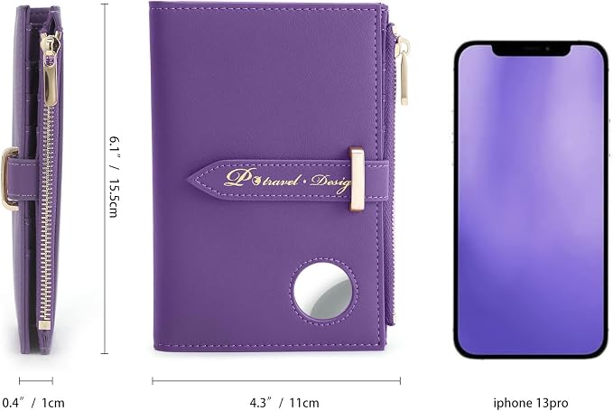 Passport Holder for Family,RFID Travel Document Organizer for Women,RFID Passport Wallet with Airtag Holder,Family Passport Protector Case, Anti-Lost Travel Essentials