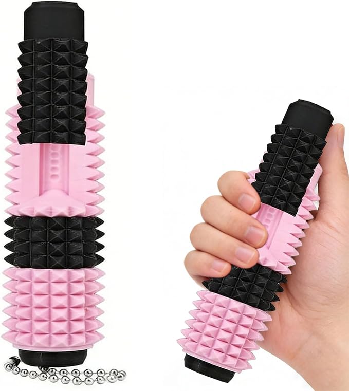 5 in 1 Little Ouchies Fidget Toys Adults, Pain Stim Fidgets with Button Clicks Spinners, Anxiety Relief Sensory Toys,Portable Stress Relief Spiky Fidget Keychain （Pink