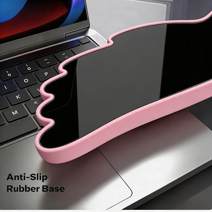 Angel Wing Wrist Rest Ergonomic Memory Foam Wrist Rest for Computer Keyboard Mouse Set with Cup Mat, Cute Gaming Keyboard Cushion Hand Support PU Leather Surface Anti-Slip Waterproof (Rose Red)
