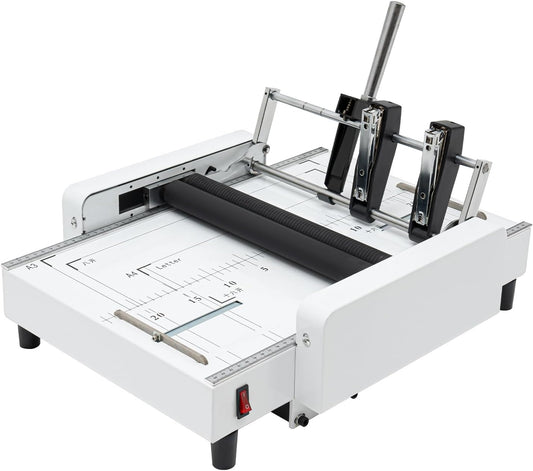 Booklet Folding Binding Machine, A3 110V Paper Folding Machine 2 in 1 Multifunctional Automatic Book Maker Stapling for Schools Print Stores Offices & Factory