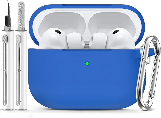 Ljusmicker for AirPods Pro 3 Case 2025 with Cleaner Kit,Blue | Soft Silicone Protective Cover for Apple AirPod Pro 3rd Generation Case with Keychain for Women Men,Shockproof