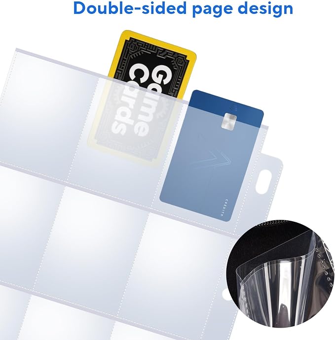 40 Pack 9 Pocket Trading Card Sleeves, Double-Sided Baseball Card Sleeves, Sheet Protectors For 3 Ring Binder, Photocard Holder Page Protectors For Trading Sports & Game Cards