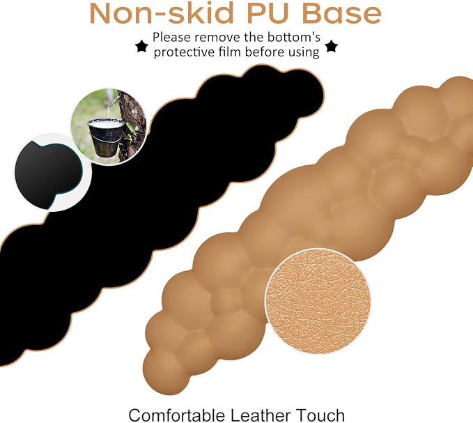 JIKIOU Upgrade Leather Cloud Wrist Rest for Keyboard and Mouse & Cup Pad | Wish Gift-Cute Cloud Shape, Comfortable and don’t Irritate to Skin, Non-Slip PU Base,Soft Memory Foam filled for Pain Relief
